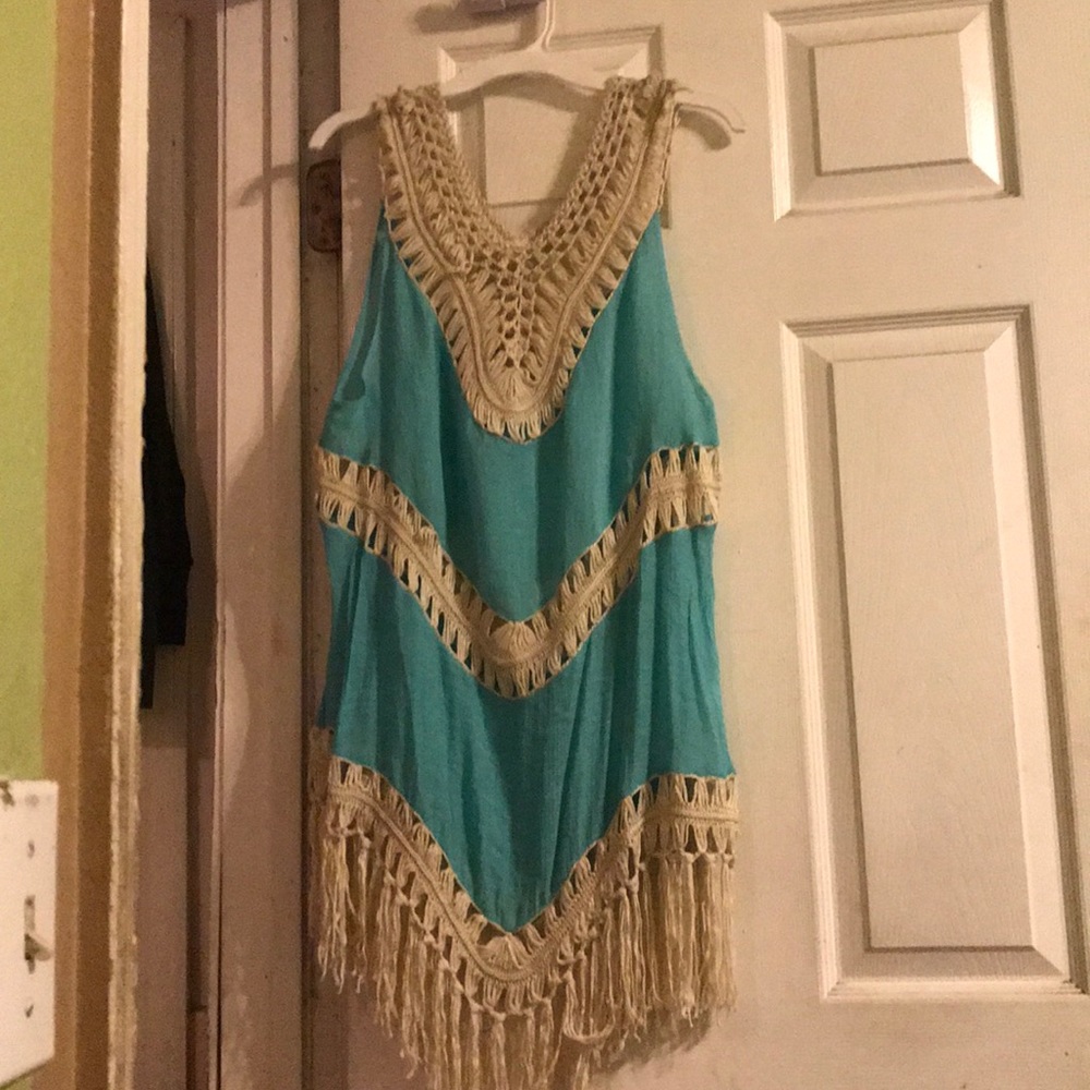 Bikini cover up baby blue long size l